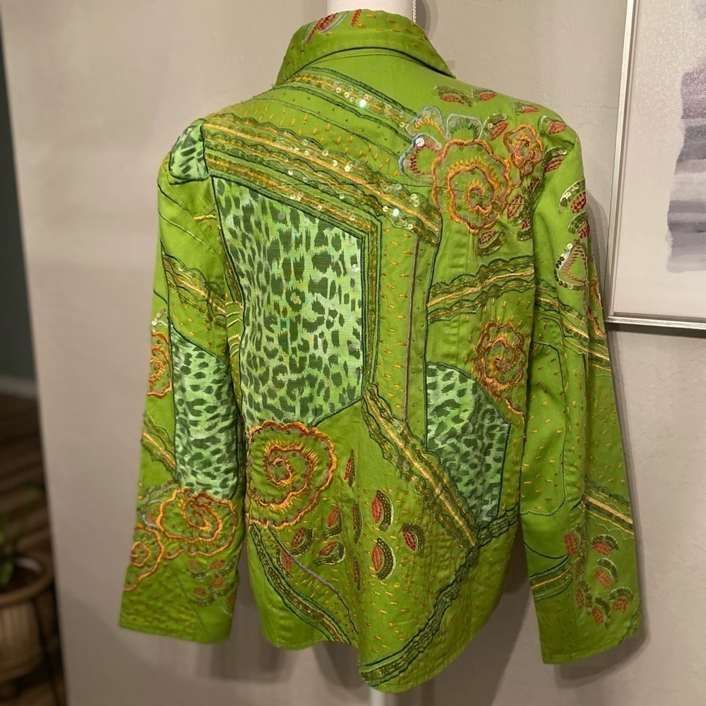 Julia Kim Blazer Jacket lime green size XL - Picture 2 of 9